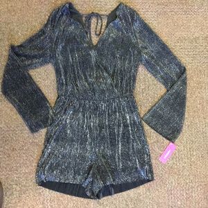 Black, Sparkly, Romper